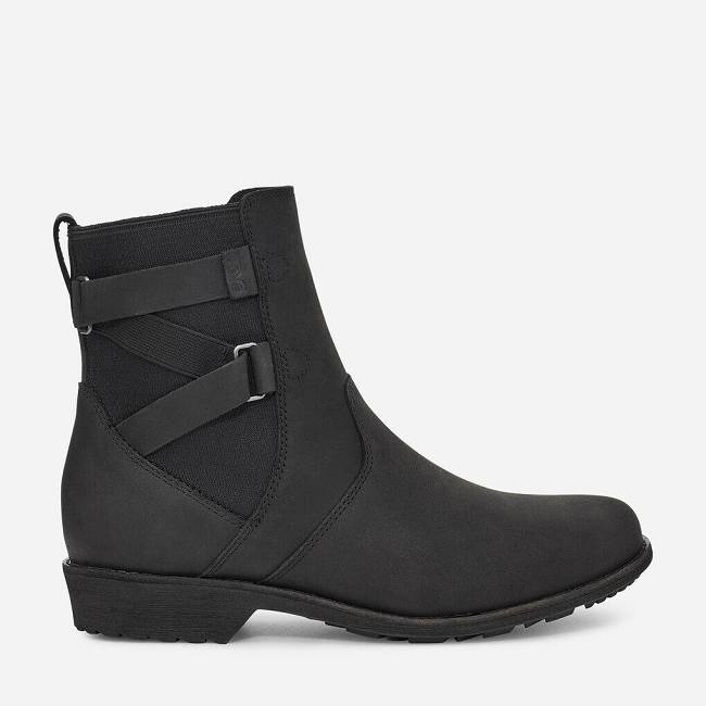 Teva Women's Ellery Ankle Waterproof Boots 3730-812 Black Sale UK